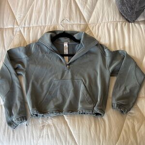 lululemon athletica blue gray Cropped scuba Half-Zip